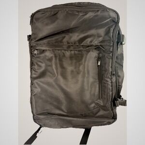 Large Black Travel Backpack‎ Carry-On – Laptop Sleeve, Compartments, Pockets